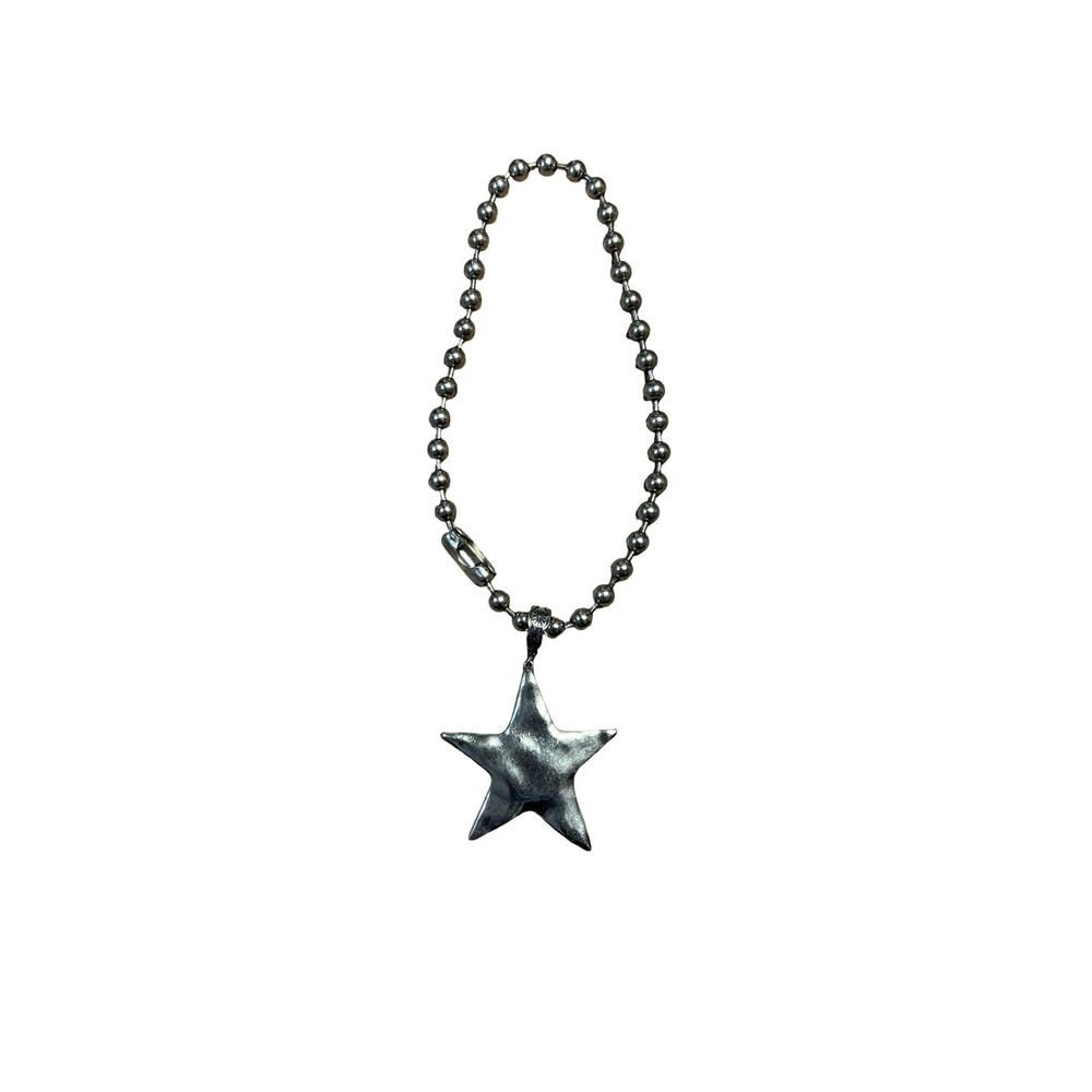 ATG Silver Statement Star Ball Chain Necklace Pendant Chunky ATG208